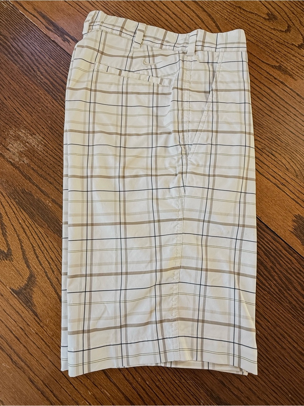 Nike Cream and Tan Plaid Chinos